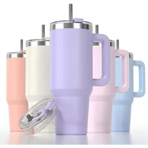 Matte Pastel Insulated Tumbler with Straw (40oz)